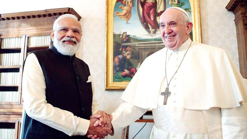 PM Modi meets Pope at Vatican Tweets “Invited Him To Visit India”
